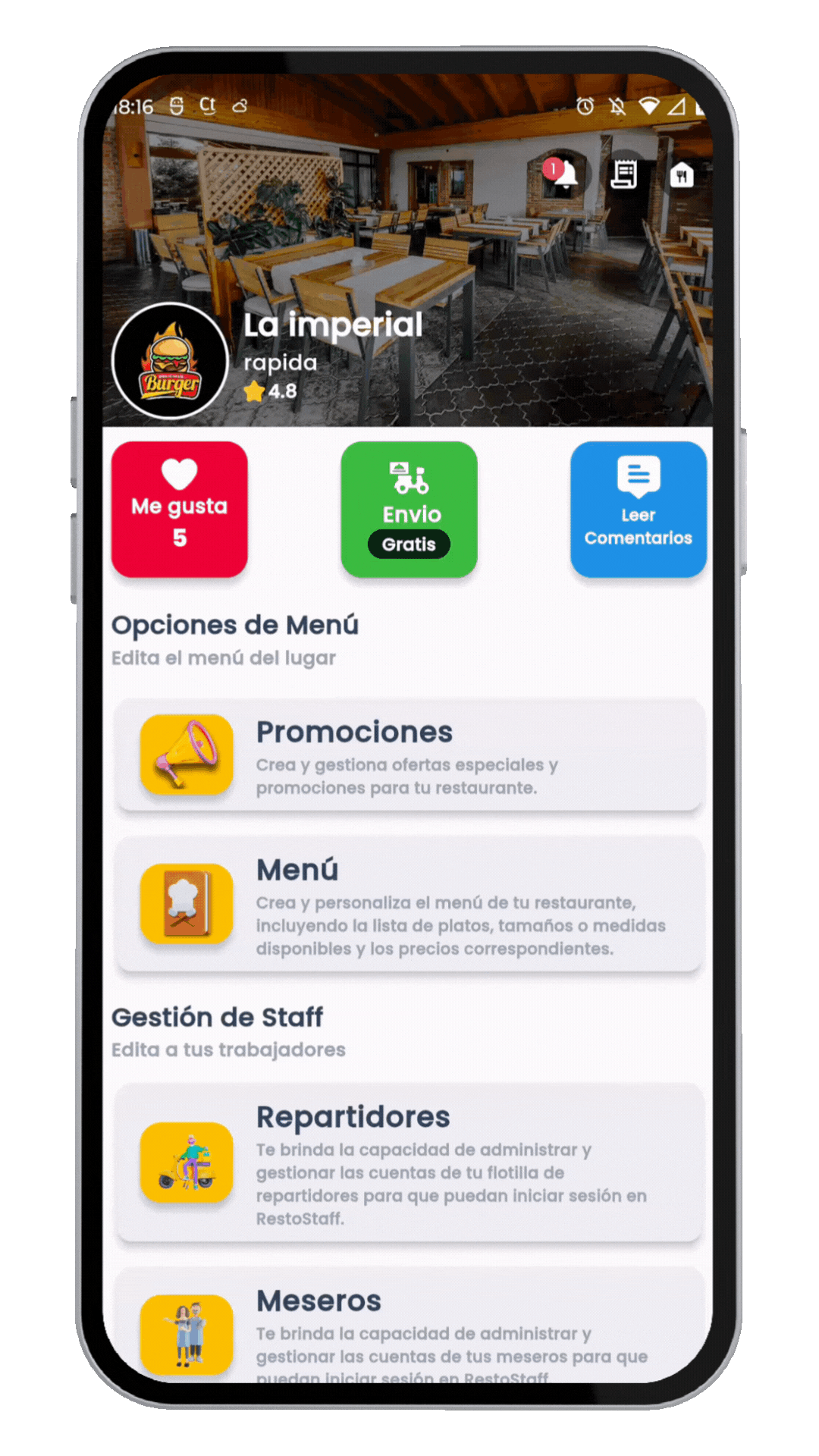 Aplicación Restaurantero